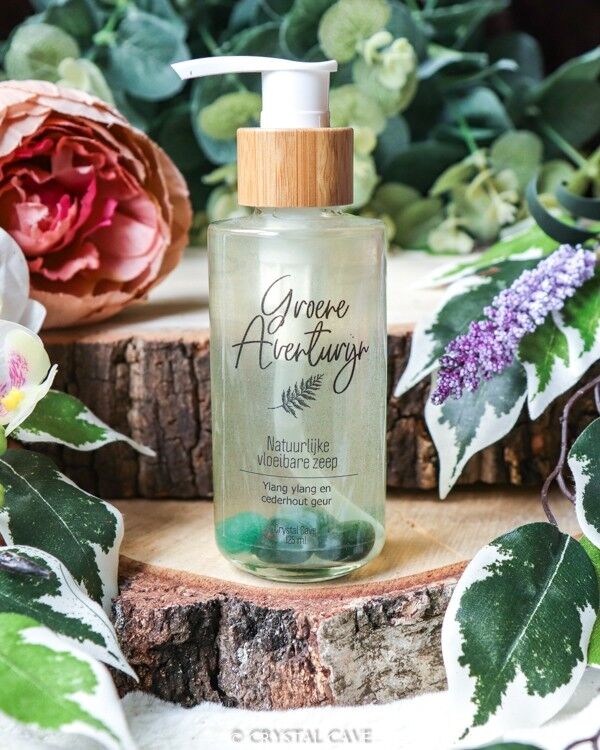 Jabón Líquido De Piedras Preciosas Aventurina Verde