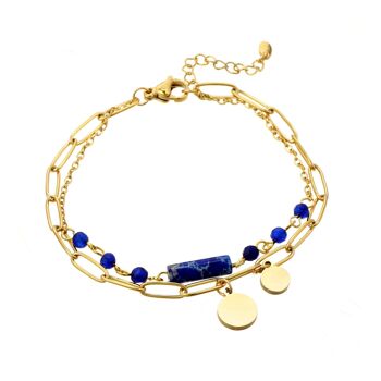 Bracelet Ulrica en acier doré bleu 1