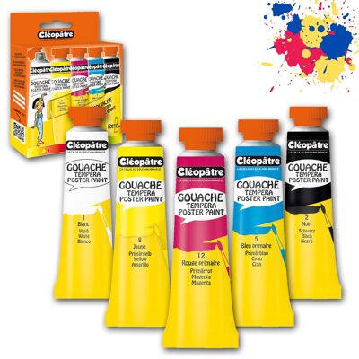 5 tubi di Gouache Paint da 10 ml