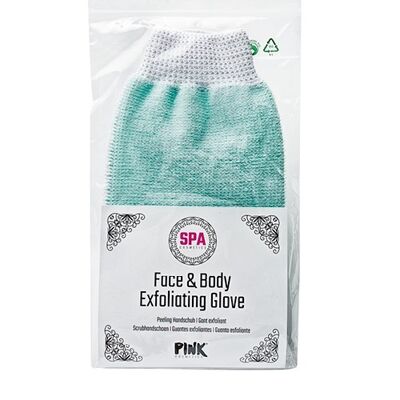 PINK Face & Body Peeling-Handschuh – Mintgrün