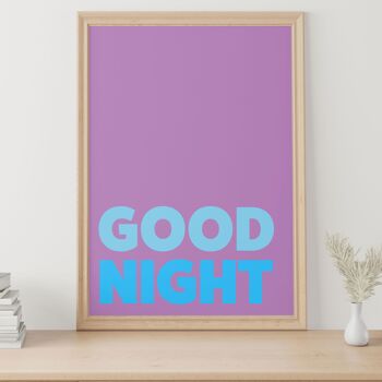 Impression de typographie de chambre de bonne nuit 3