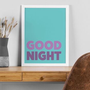 Impression de typographie de chambre de bonne nuit 8
