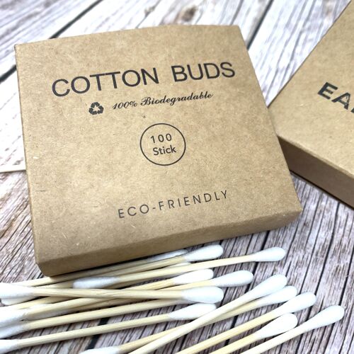 Ear Buds, Made of Bamboo and Cotton 100pcs
