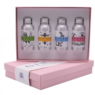 La boîte à gin animal dans un coffret cadeau rose