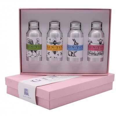 Die tierische Gin-Dose in einem rosa Geschenkbox-Set