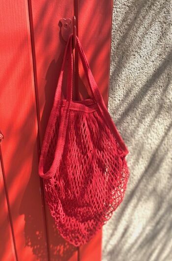 Sac filet coton rouge