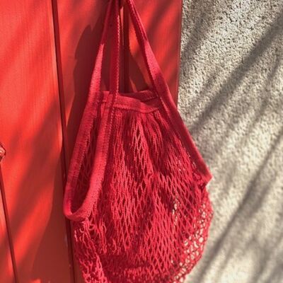 Sac filet coton rouge