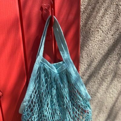 Turquoise cotton net bag