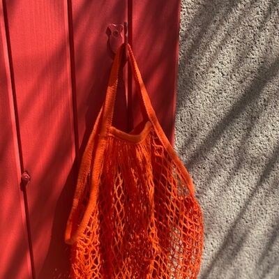 Orange cotton net bag