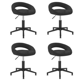 Homestoreking Chaises de salle à manger rotatives 4 pcs velours noir 19