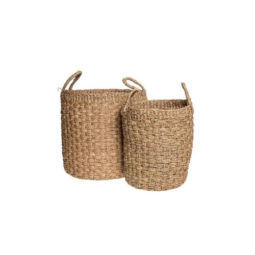 Full woven seagrass baskets