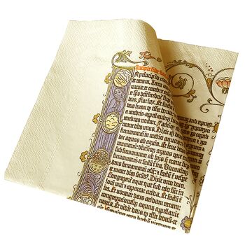 La serviette Gutenberg. La première page de la Bible à table 1