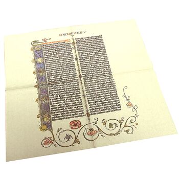La serviette Gutenberg. La première page de la Bible à table 2