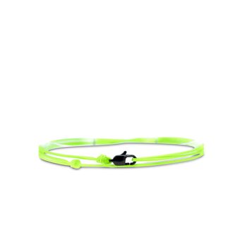 Bracelet cordon avec fermoir - Vert fluo avec fermoir noir