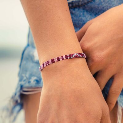 Boho Surfer Bracelet - Ruby Red