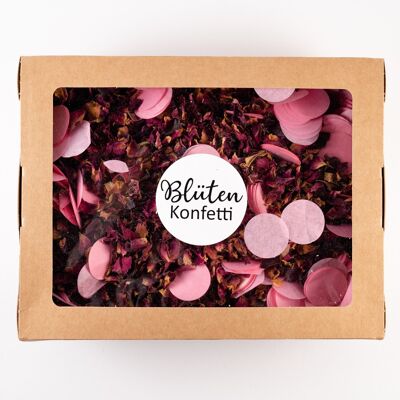 Blütenkonfetti "Red Romance + rosa Seidenpapierkonfetti" - 1 Liter (50g)