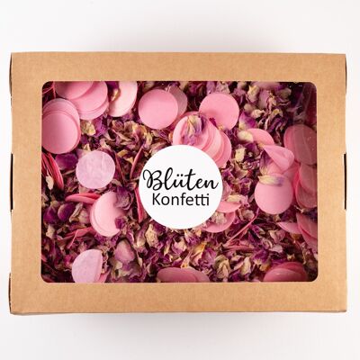 Blütenkonfetti "Pink Romance + rosa Seidenpapierkonfetti" - 1 Liter (50g)