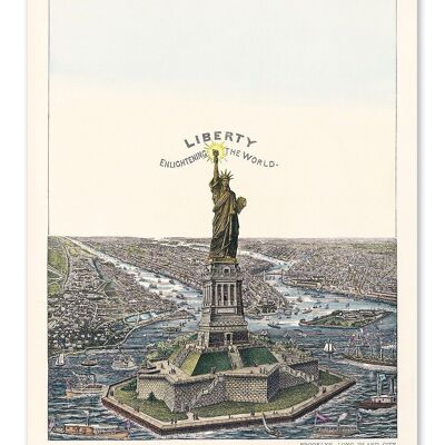 Postkarte Vintage New York - Freiheitsstatue