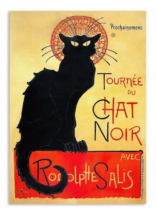 Verjaardagskaart Le Chat Noir - Vintage - Gelukswens