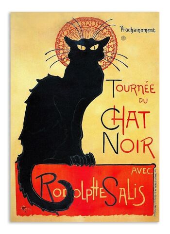 Carte d'anniversaire Le Chat Noir - Vintage - Félicitations 1