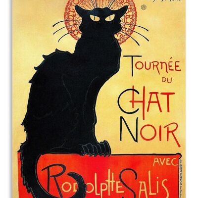 Verjaardagskaart Le Chat Noir - Vintage - Gelukswens
