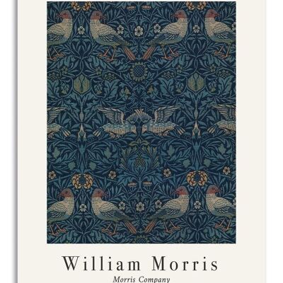 Grußkarte William Morris - blaue Vögel