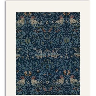 Wenskaart William Morris - Blauwe Vogels
