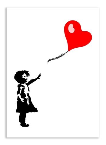 Carte postale Banksy - Fille au ballon rouge 1