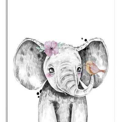 Carte Anniversaire Enfant - Animaux - Éléphant