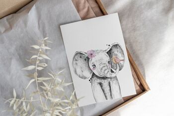 Carte Anniversaire Enfant - Animaux - Éléphant 2