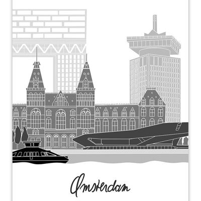 Postcard Cityscape Amsterdam - Skyline