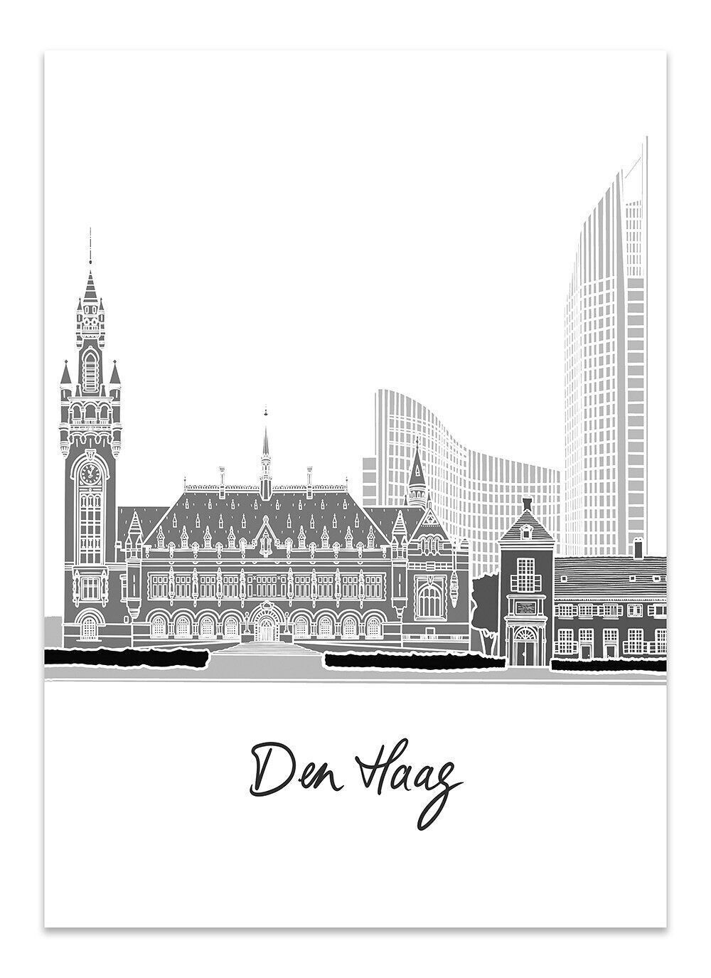 Postkarte Stadtbild Den Haag - Skyline