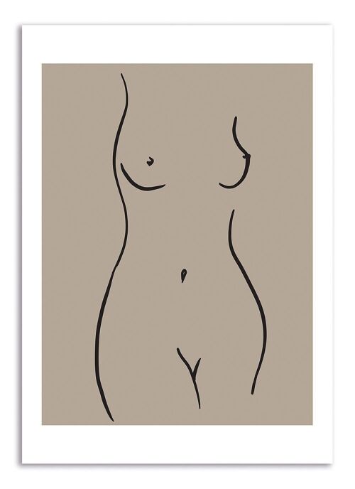 Postcard Fine Line - Naked Woman