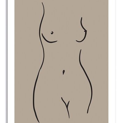 Postcard Fine Line - Naked Woman