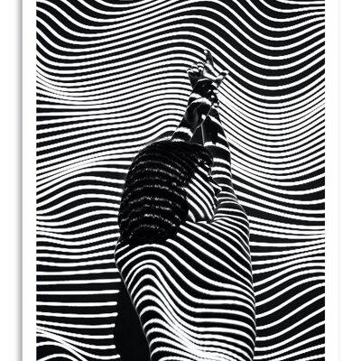 Postcard Fine Line Woman - Zebra