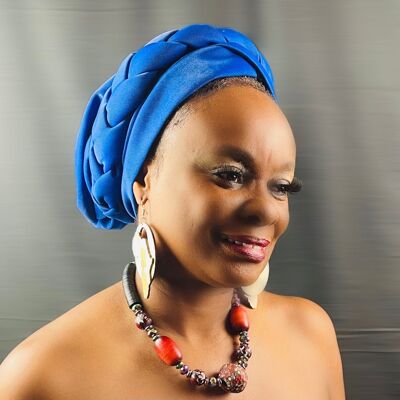 Blue Roped Twist Turban