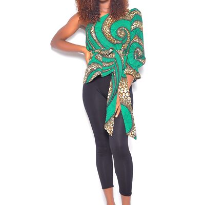 Kema one shoulder african print top