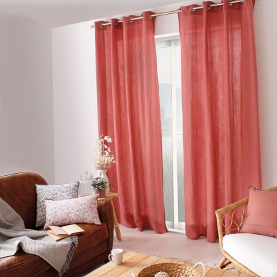 Cotton Gauze Curtain with Eyelets, 140x240cm, Rose Canyon, COTTAGE Collection