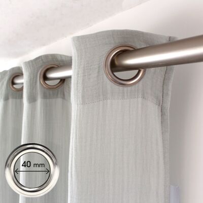 Cotton Gauze Curtain with Eyelets, 140x240cm, Pebble Gray, COTTAGE Collection