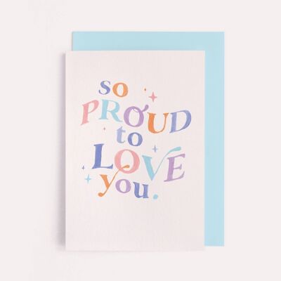 Biglietto d'amore orgoglioso | Carta Arcobaleno | Carta dell'orgoglio | LGBT Q | Biglietto di San Valentino | Carta di anniversario