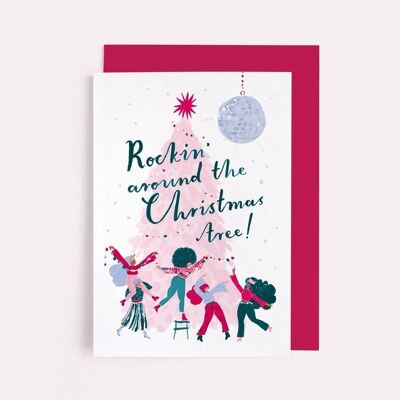 Carte d'arbre de Noël de Rockin | Carte de Noël | Carte de vacances