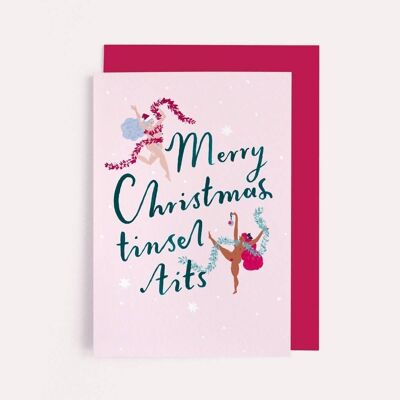 Tarjeta de Navidad de Tinsel Tits | Tarjeta de Navidad divertida | Feminista
