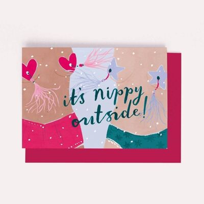 Es tarjeta de Navidad exterior nippy de <br> Primavera! Vacaciones | Tarjeta divertida