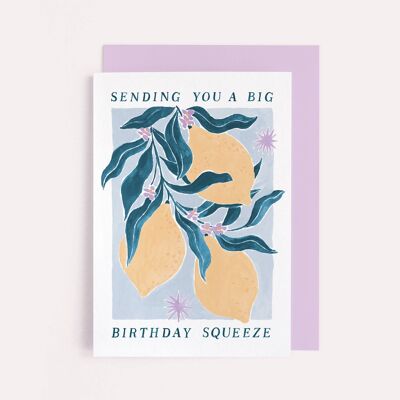 Tarjetas de cumpleaños "Limones" | tarjeta de cumpleaños femenina | tarjeta de arte | Tarjetas de cumpleaños | Tarjetas Limón | Tarjetas Matisse | Tarjetas únicas | Tarjetas de frutas
