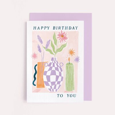 Carte d'anniversaire nature morte | Carte d'anniversaire femme