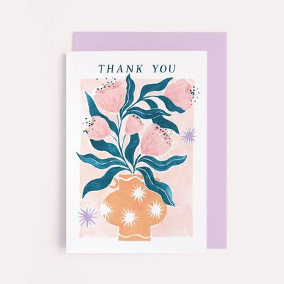 Vase danken Ihnen zu kardieren | Kunstkarte | Blumenkarte