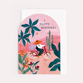 Cartes d'anniversaire "Sunset Bike" | Carte d'anniversaire femme | Cartes d'anniversaire Boho | Cartes de voeux 1