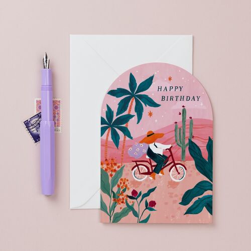 Birthday Cards "Sunset Bike" | Female Birthday Card | Boho Birthday Cards | Greeting Cards