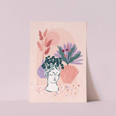 Stampa artistica di fiori secchi | Arte della parete boema | Stampa floreale A5