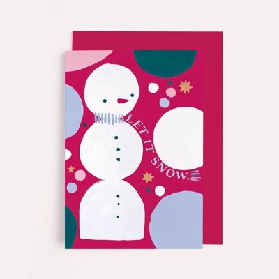 Déjelo nevar tarjeta de Navidad | Tarjeta de vacaciones | Tarjeta de Navidad